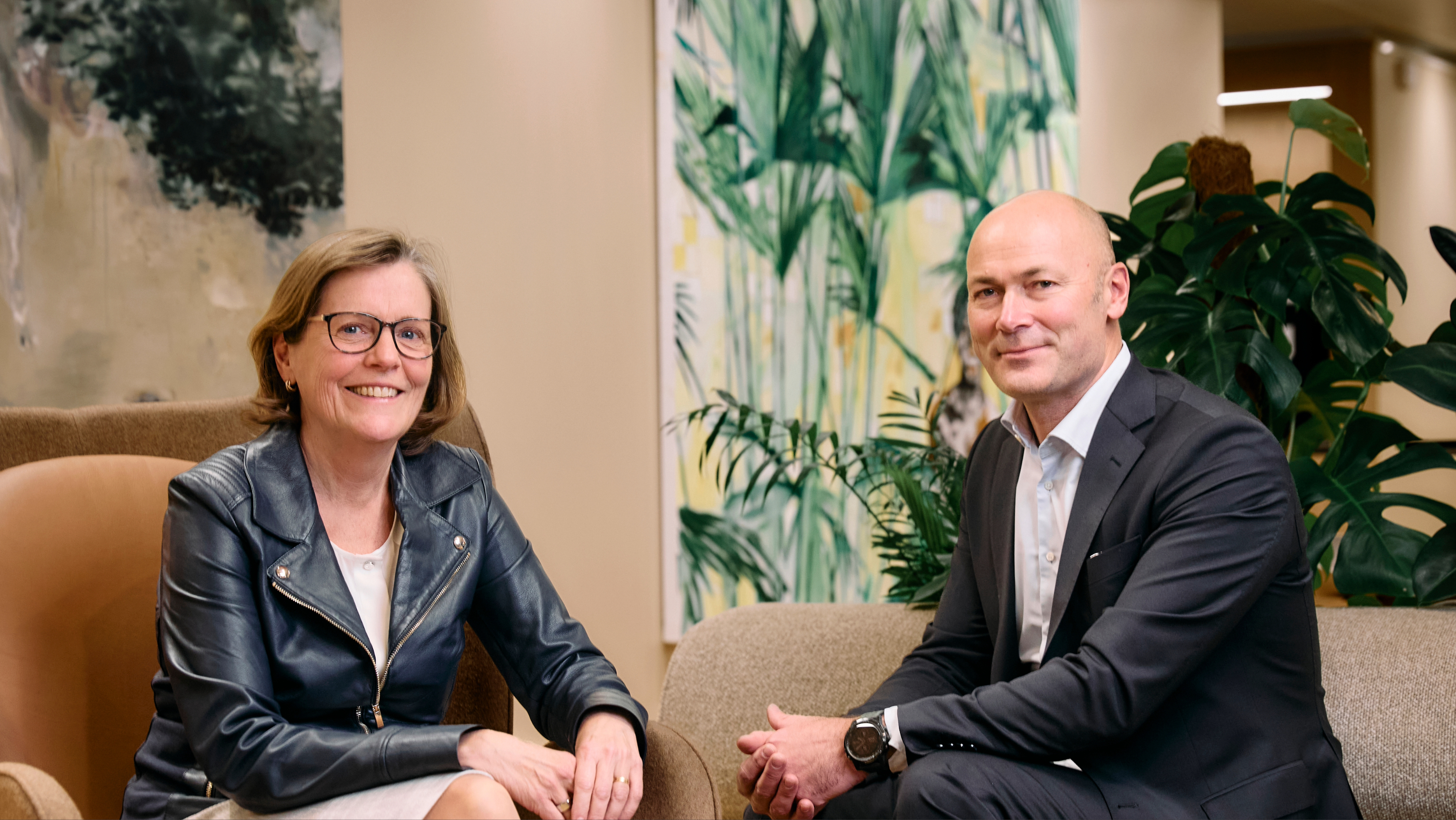 Helene Biström, leder for Vattenfalls Business Area Wind, og Simen Elvestad, CEO i Seagust og talsperson for Vattenfall+Seagust i Norge